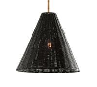 Plafonnier, 1 lumière bohème Moderne en rotin tressé Suspension Panier en rotin Lanterne Antique Vintage Style Japonais Lampe Suspendue Fait Main Nordique en Osier Lampe îlot Cuisine Hall d'entrée ch