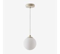 Plafonnier Ø12 Cm En Fer Avec Boule En Verre Uvol Tapioca Beige