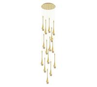 Plafonnier 15 lumières 9,8 Pieds de Haut Lustre de Plafond LED 3CCT à intensité Variable en Forme de Goutte d'eau en Spirale en Cristal luminaire Suspendu en Forme de dôme pour écl