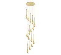 Plafonnier 15 lumières 9,8 Pieds de Haut Lustre de Plafond LED 3CCT à intensité Variable en Forme de Goutte d'eau en Spirale en Cristal luminaire Suspendu en Forme de dôme pour écl