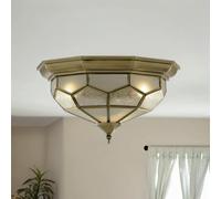 Plafonnier Ø28,5 Cm 2-Flamme E14 Lampe De Plafond En Bronze Classique Intérieur