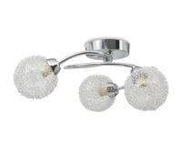 Plafonnier 3 Ampoules G9, Cadre En Métal, Abat-Jour En Verre, Éclairage D'intérieur Moderne Blanc