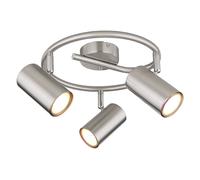 Plafonnier 3 flammes lampe de salon spot nickel mat plafonnier chambre spot mobile, 3x GU10, DxH 25 x 13,5 cm