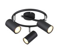 Plafonnier 3 flammes lampe de salon spot noir plafonnier mobile, 3x GU10 douille, DxH 25x13,5 cm