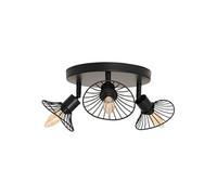 Plafonnier 3 lampes Adelia métal noir Atmophera