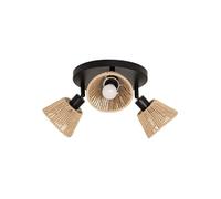 Plafonnier 3 lampes Myha 25 cm métal et corde