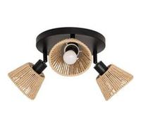 Plafonnier 3 lampes Myha 25 cm métal et corde