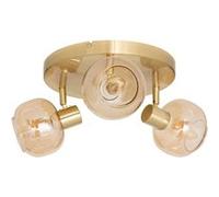 Plafonnier 3 lampes Pilia métal doré et verre
