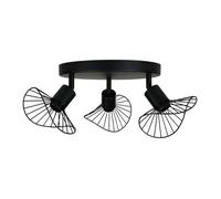 Plafonnier 3 spots Capeline en métal noir Ostaria