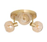 Atmosphera Plafonnier Pilia 3 lampes métal doré et verre