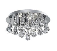 Plafonnier Ø35Cm Lampe De Plafond Cristal 4X G9 En Chrome Classique Éclairage