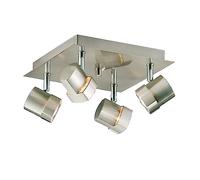 Plafonnier 4 spots MOKA NICKEL SATIN CRYSTAL RECORD 001-2150-4-053