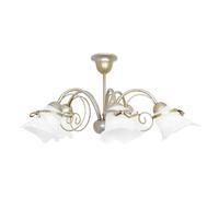 Plafonnier 5X E14 Ø58Cm En Or Lampe Plafond Florale Intérieure Cuisine