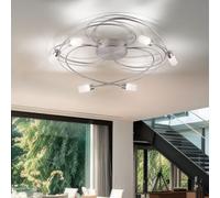 Plafonnier 6 Flammes Avec Variateur Mémoire Argent LED