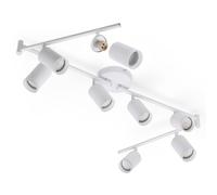Plafonnier 8 Spots Blanc LED Orientable, GU10 Luminaire Spot en Suspension Spotlights pour Kitchen Plafond, Fine Plafonniers pour Modern Spotlight Ceiling Lights pour Salle à Manger (Sans Ampoule)
