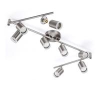 Plafonnier 8 Spots Nickel LED Orientable, GU10 Luminaire Spot en Suspension Spotlights pour Kitchen Plafond, Fine Plafonniers pour Modern Spotlight Ceiling Lights pour Salle à Manger (Sans Ampoule)