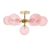 Plafonnier À 7 Lumières En Verre Rose Anadyr Rose