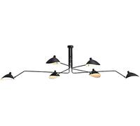 Plafonnier à Bras pivotant Style Nordique Moderne Noir, Design du Milieu du siècle, réglable, avec 3 ou 6 Branches métalliques, luminaire Suspendu à LED pour Restaurant, Couloir, Salle à Manger,