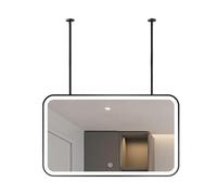 Plafonnier à intensité variable 3 couleurs pour miroir de salle de bain haute définition Noir 130 x 70 cm Idéal pour la décoration d'entrée et de vestiaire