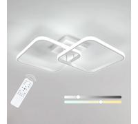 Plafonnier à intensité variable, plafonnier télécommandé 3000K-6500K, plafonnier carré LED moderne pour chambre à coucher et salon