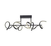 Plafonnier dimmable via interrupteur Lampe de salon LED Lampe design, design incurvé, métal noir, 25W 2970lm 3000K, LxPxH 82x21x30 cm