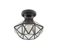 Plafonnier à montage semi-encastré avec formes géométriques simples américaines à multiples facettes, cadre en cuivre, petite taille, 8,2 pouces de diamètre, éclairage