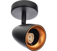 EDO Plafonnier Orientable 1 Spots OVO 1, Inclinable, Noir, Eclairage de Plafond Moderne, Luminaire Plafonnier LED Réglable, Plafonnier Cuisine, Projecteur de Plafond IP20 GU10 EDO777237