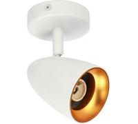 Plafonnier à spot unique OVO 1 or blanc, bande, IP20, GU10, blanc, anneau doré EDO777236 EDO