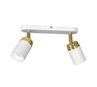 Plafonnier À Spots Rondo Blanc/Doré, À 2 Lampes Blanc