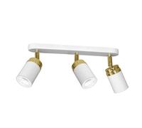 Plafonnier À Spots Rondo Blanc/Doré, À 3 Lampes Blanc