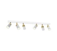 Plafonnier À Spots Rondo Blanc/Doré, À 6 Lampes