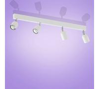 Plafonnier À Spots Top, 4 Lampes, Allongé Blanc Blanc