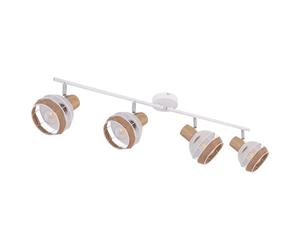 Plafonnier à télécommande spot bar lampe cage réglable aspect bois dimmable dans un ensemble comprenant des ampoules LED RVB