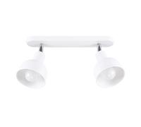 Plafonnier Acier Blanc E27 2 Elba