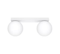 Plafonnier - SOLLUX - Yoli - Globe Blanc - Acier/Verre - 2 Ampoules G9 - 12W