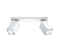 Plafonnier Acier Blanc GU10 2 Merida