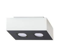 Plafonnier Acier Blanc/Noir GU10 2 Mono
