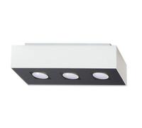 Plafonnier Acier Blanc/Noir GU10 3 Mono