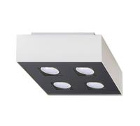 Plafonnier Acier Blanc/Noir GU10 4 Mono