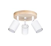 Plafonnier Acier Bois/Blanc GU10 3 Verdo