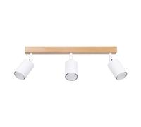 Plafonnier Acier Bois/Blanc GU10 3 Verdo Line
