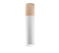 Plafonnier Acier Bois Naturel/Blanc GU10 1 Pablo