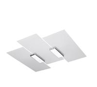 Plafonnier Acier Chrome/Blanc E27 3 Fabiano