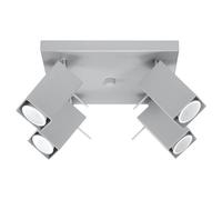 Plafonnier Acier Gris GU10 4 Merida