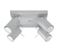 Plafonnier Acier Gris GU10 4 Ring