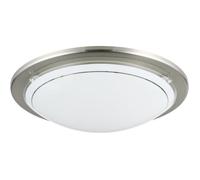 Plafonnier acier KAL-1,nickel mat,verre blanc,E27,murale ou plafond
