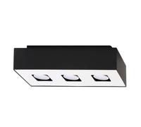 Plafonnier Acier Noir/Blanc GU10 3 Mono