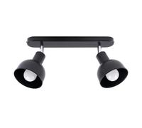 Plafonnier Acier Noir E27 2 Elba