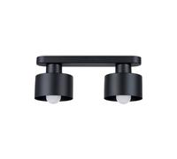 Plafonnier Acier Noir E27 2 Savar