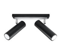 Plafonnier Acier Noir GU10 2 Direzione